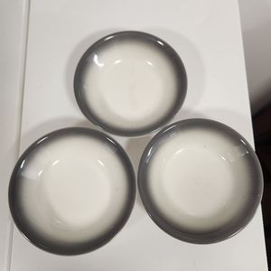 Homer Laughlin Best China Gray Airbrush Custard Small Dessert Bowl 4.5” Set of 3